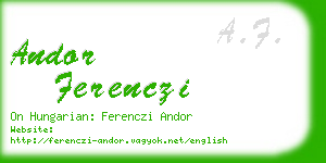 andor ferenczi business card